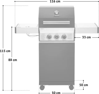 TAINO BLACK 2+1 gasbarbecue