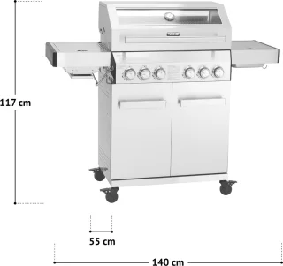 Taino Platinum Yamara 4+2 gasbarbecue (grillwagen)