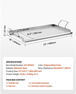 Teppanyaki Grillplaat RVS 58,5 x 36,5 cm