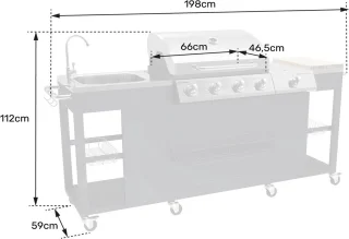 TEXAS Buitenkeuken 4+1 branders
