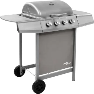 The Living Store Gasbarbecue 4 branders zilver