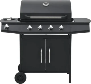 The Living Store Gasbarbecue 4+1 kookzone staal zwart