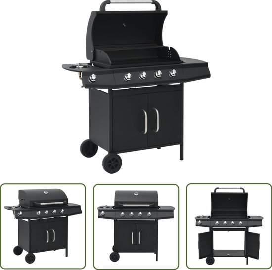 The Living Store Gasbarbecue 4+1 kookzone staal zwart review