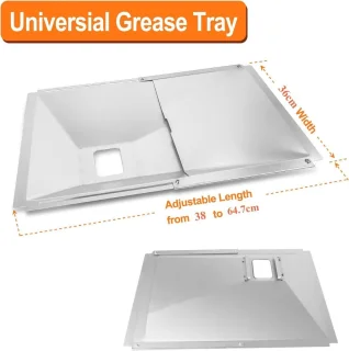 Universele vetbak 38-65 cm voor gasgrill