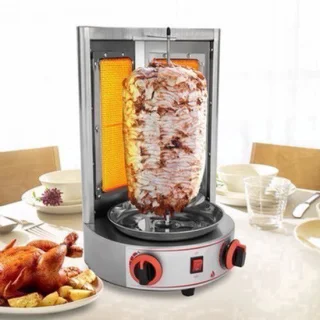 Verticale rotisseriegrill op gas