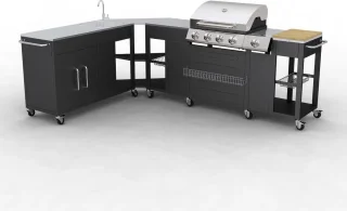 vidaXL Buitenkeuken Missouri 4 Branders