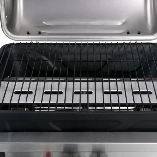 vidaXL Gasbarbecue 3-Zijdelige Zwart/Zilver