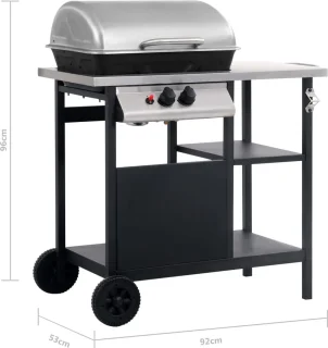 vidaXL Gasbarbecue 3-Zijdelige Zwart/Zilver