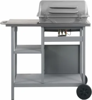 vidaXL Gasbarbecue 3-Zijdelige Zwart/Zilver