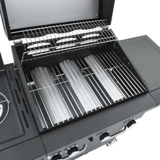 vidaXL gasbarbecue 4 branders zwart staal