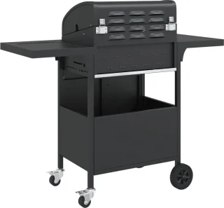 vidaXL gasbarbecue 4 branders zwart staal