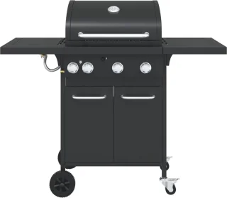 vidaXL gasbarbecue 4 branders zwart staal
