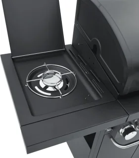 vidaXL gasbarbecue 4 branders zwart staal