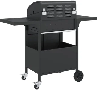 vidaXL Gasbarbecue 4 branders zwart staal