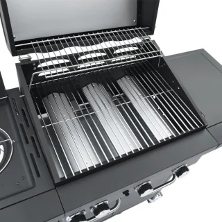 vidaXL Gasbarbecue 4 branders zwart staal