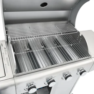 vidaXL Gasbarbecue 5 branders RVS zilver