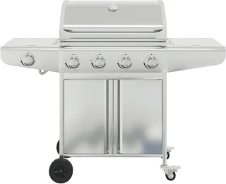 vidaXL Gasbarbecue 5 branders RVS zilver