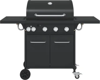 vidaXL Gasbarbecue 5 branders staal zwart