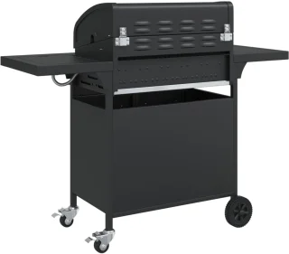 vidaXL Gasbarbecue 5 Branders Zwart Gepoedercoat Staal