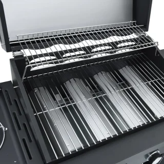 vidaXL Gasbarbecue 5 Branders Zwart Gepoedercoat Staal