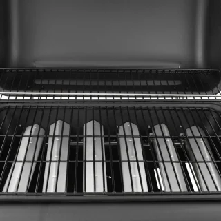 vidaXL Gasbarbecue 6 branders zwart met thermometer