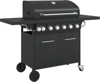 vidaXL Gasbarbecue 7 branders staal zwart