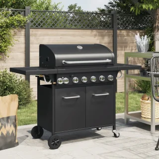 vidaXL Gasbarbecue 7 branders staal zwart