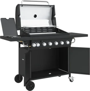 vidaXL Gasbarbecue 7 branders staal zwart