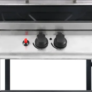 vidaXL Gasbarbecue met 3-laags zijtafel zwart/zilver