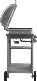 vidaXL Gasbarbecue met 3-laags zijtafel zwart/zilver