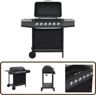 De vidaXL Gasbarbecue Staal Zwart in één oogopslag