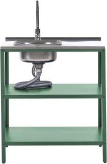 VILAMA Buitenkeuken met spoelbak groen staal 80x50x92 cm