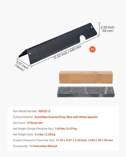 Weber Flavorizer Bars Vlamverdeler - Set van 5 voor 3-brander (300-serie) - Zwart