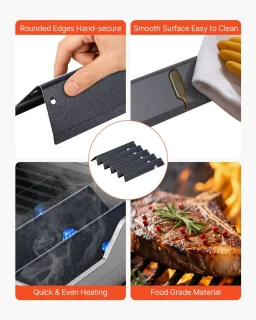 Weber Flavorizer Bars Vlamverdeler - Set van 5 voor 3-brander (300-serie) - Zwart