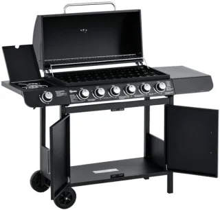Zwarte mobiele gasgrill