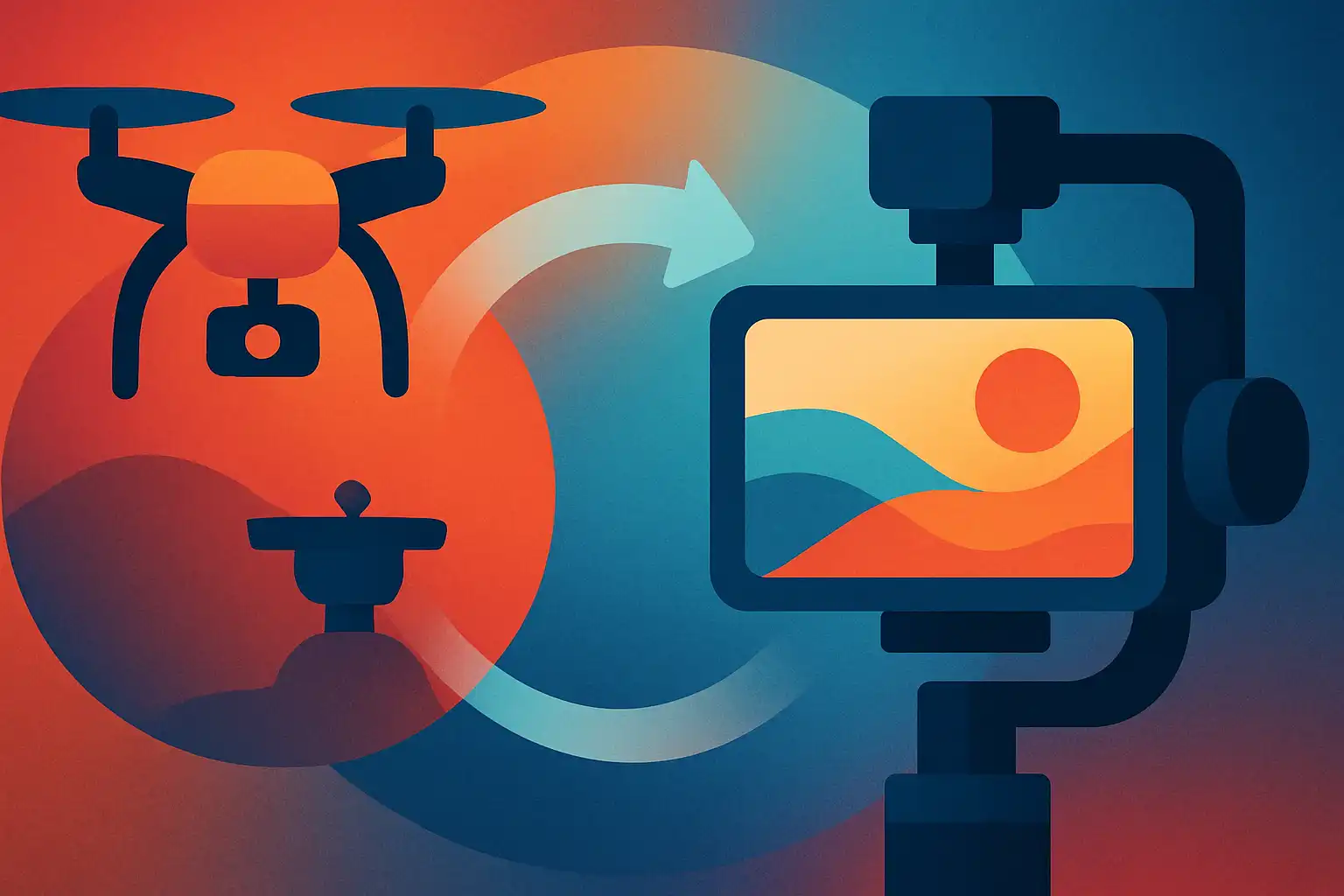 Naadloze drone-tot-gimbal overgangen: zo match je beweging, kleur en framing voor één vloeiende video