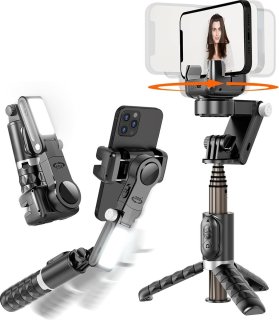 De Smartphone Gimbal Stabilizer Q18 - Draagbare Anti-Shaking Gimbal met Ingebouwde Monitor - Compatibel met Diverse Smartphones - Professionele Videografie en Real-Time Monitoring in één oogopslag