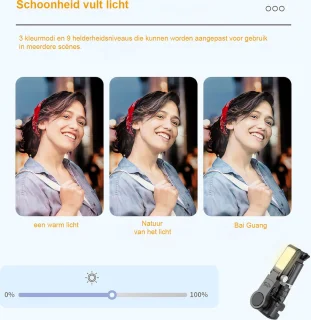 Smartphone Gimbal Stabilizer Q18 - Draagbare Anti-Shaking Gimbal met Ingebouwde Monitor - Compatibel met Diverse Smartphones - Professionele Videografie en Real-Time Monitoring