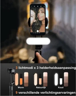 Gimbal - Draagbaar - Inklapbaar - Stabilisator - Voor Smartphones - 58,5D x 75B x 61H CM - Zwart