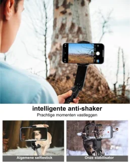 Gimbal - Draagbaar - Inklapbaar - Stabilisator - Voor Smartphones - 58,5D x 75B x 61H CM - Zwart