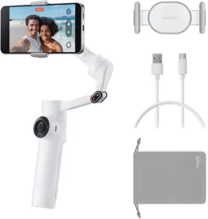 Insta360 Flow 2 Standard Bundle - Summit White - Deep Track 4.0 - Selfiestick