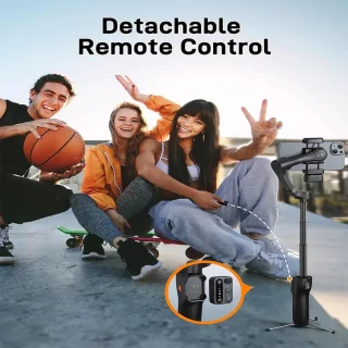 Gimbal Smartphone - Gimbal voor Smartphone & Camera - Handheld spiegelloos - 3-Axis - AI Face Tracking - Stabilisator voor Smartphone - Koolstofvezel Materiaal - Panning & Rolhoek 330 - Kantelhoek 80 - Zwart Met Bliksem