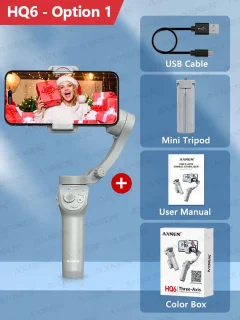 3-assige handheld gimbal voor smartphone en spiegelloze camera - Wit