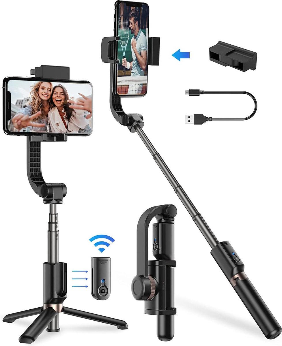 De Bluetooth Handheld Gimbal Stabilizer - Uitschuifbaar en Draagbaar in één oogopslag