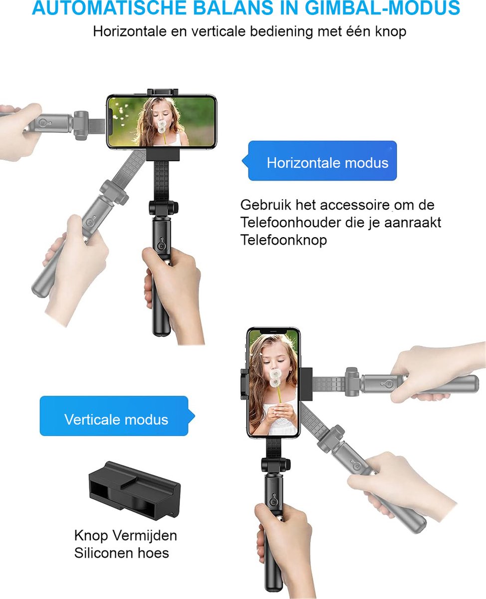 Wat vinden we goed aan de Bluetooth Handheld Gimbal Stabilizer - Uitschuifbaar en Draagbaar