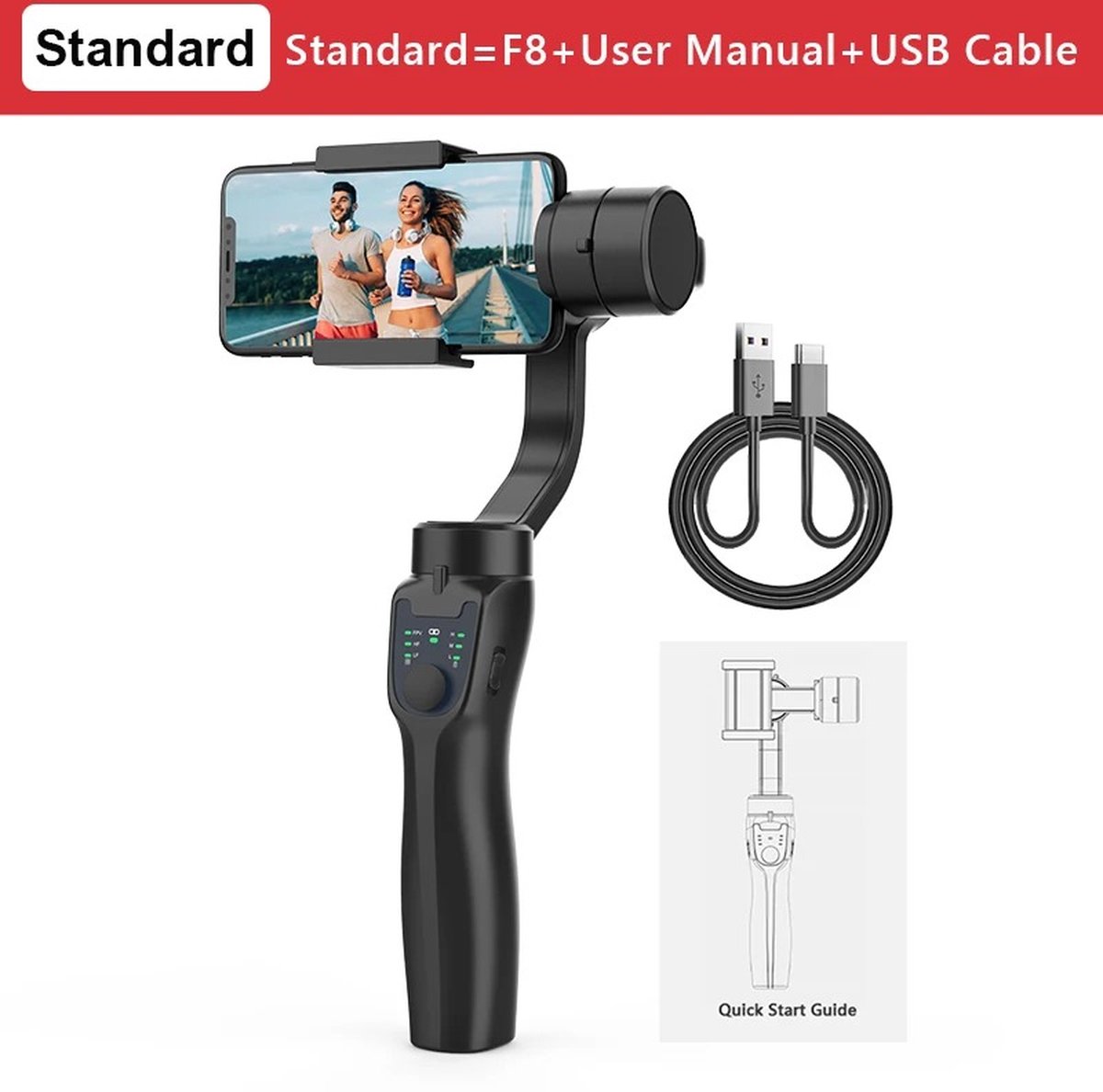 Wat vinden we goed aan de Carlovo Selfiestick Gimbal Zwart voor Smartphones