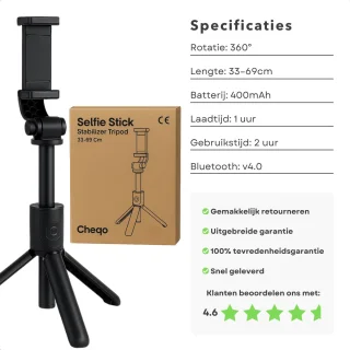 Cheqo® Gimbal Selfie Stick - Smartphone Stabilisator