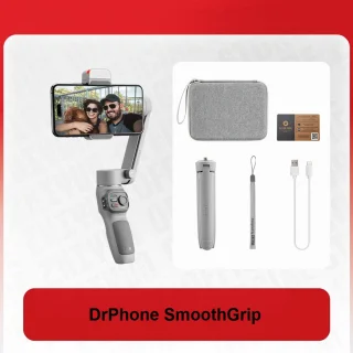 DrPhone SmoothGrip 3-Assige Smartphone Gimbal Light Grey