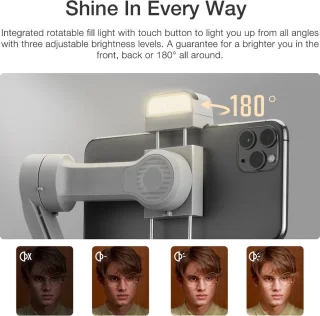 DrPhone SmoothGrip 3-Assige Smartphone Gimbal Light Grey