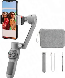 DrPhone SmoothGrip 3-Assige Smartphone Gimbal Light Grey
